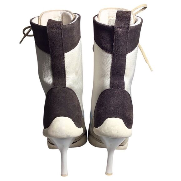 Baker’s Y2K Suede Nylon High Heel Ankle Boots Stylish Beige and Brown Size 8 1/2 - Picture 5 of 14
